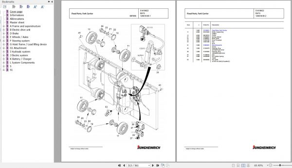 Jungheinrich Forklift EKX 516k GS 120 800 ZT Spare Parts Manual FN575545 2