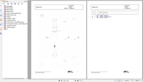 Jungheinrich Forklift EP 50 MP 2SP 400 Spare Parts Manual FN426578 2