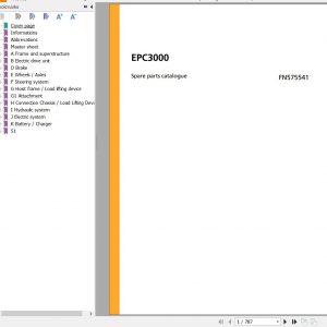 Jungheinrich Forklift EPC3000 Spare Parts Manual FN575541 1