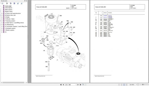 Jungheinrich Forklift EPC5000 Spare Parts Manual FN426305 2