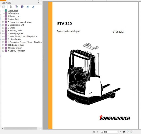 Jungheinrich Forklift ETV 320 Spare Parts Manual 91053207 1