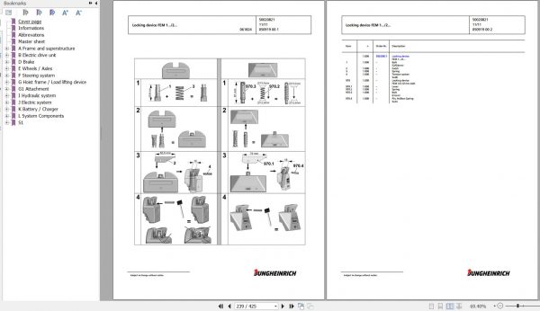 Jungheinrich Forklift ETX 515 XI 101 1100 DZ Spare Parts Manual FN427271 2