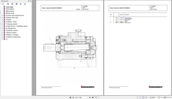 Jungheinrich Forklift ETX 515 XI 117 1025 DZ Spare Parts Manual FN426935 2
