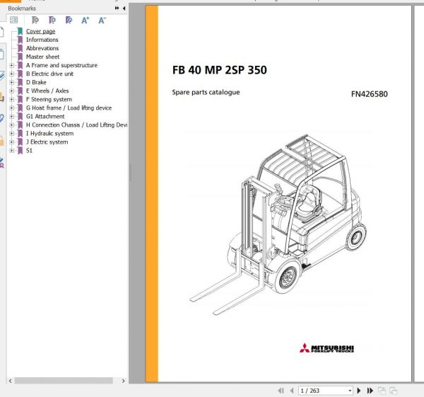 Jungheinrich Forklift FB 40 MP 2SP 350 Spare Parts Manual FN426580 1