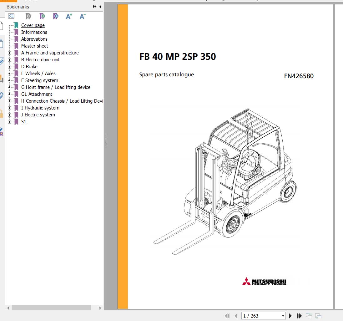 Jungheinrich Forklift FB 40 MP 2SP 350 Spare Parts Manual FN426580 1