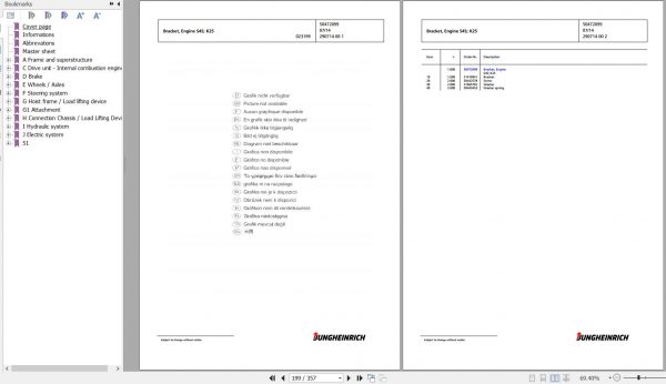 Jungheinrich Forklift TFG 316 GE115 550DZ Spare Parts Manual FN427256 2
