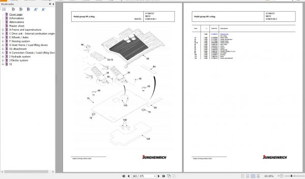 Jungheinrich Forklift TFG 425s GE100 440DZ Spare Parts Manual FN426833 2