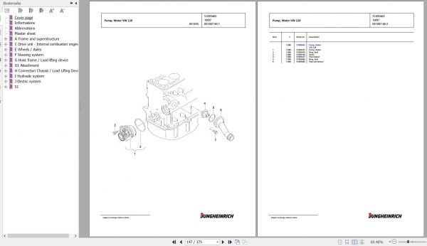 Jungheinrich Forklift TFG 425s GE100 440DZ Spare Parts Manual FN426842 2
