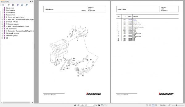 Jungheinrich Forklift TFG 425s GE100 440DZ Spare Parts Manual FN426843 2