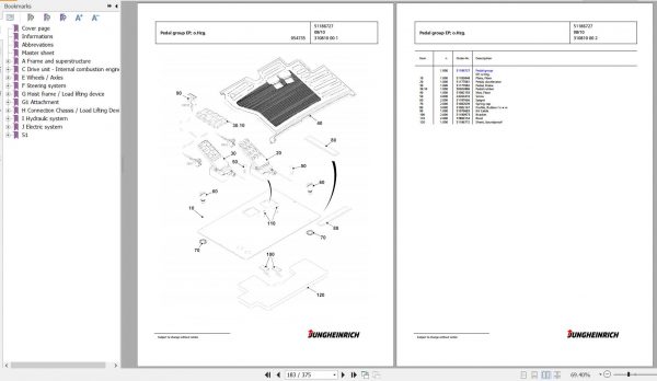 Jungheinrich Forklift TFG 425s GE100 440DZ Spare Parts Manual FN426845 2