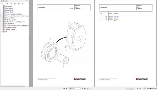 Jungheinrich Forklift TFG 425s GE100 440DZ Spare Parts Manual FN426848 2