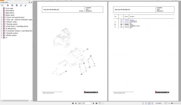 Jungheinrich Forklift TFG 425s GE100 440DZ Spare Parts Manual FN426849 2