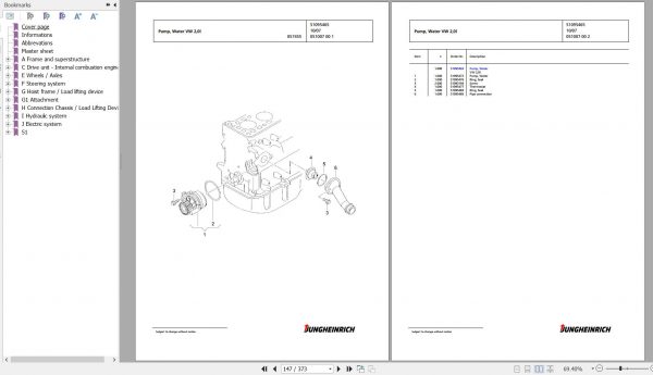 Jungheinrich Forklift TFG 425s GE100 440DZ Spare Parts Manual FN426987 2