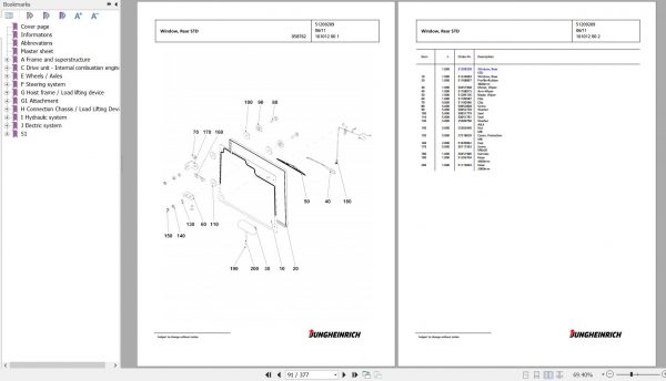 Jungheinrich Forklift TFG 425s GE100 500DZ Spare Parts Manual FN426969 2