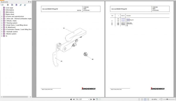 Jungheinrich Forklift TFG 425s GE100 500DZ Spare Parts Manual FN426971 2