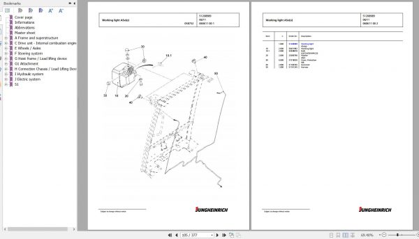 Jungheinrich Forklift TFG 425s GE100 500DZ Spare Parts Manual FN426973 2