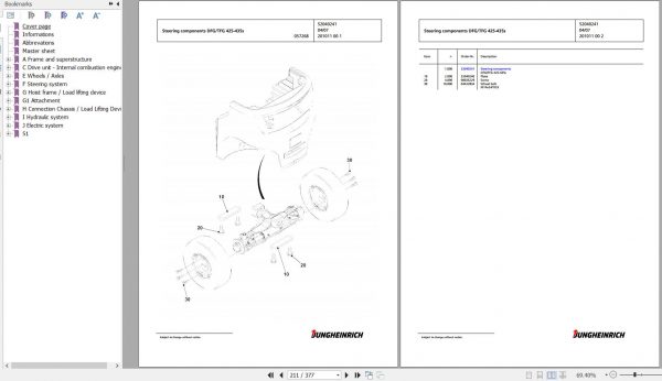 Jungheinrich Forklift TFG 425s GE100 500DZ Spare Parts Manual FN426982 2