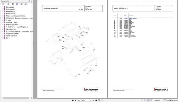 Jungheinrich Forklift TFG 430 GE115 550DZ Spare Parts Manual FN427025 2