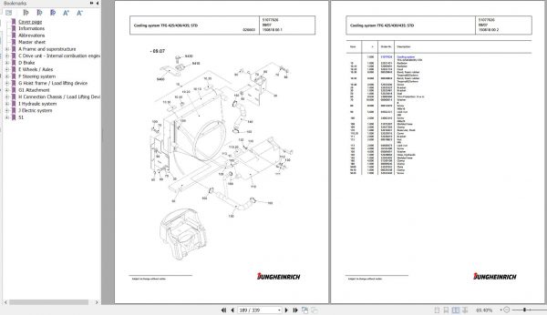 Jungheinrich Forklift TFG 430 GE120 470DZ Spare Parts Manual FN427204 2