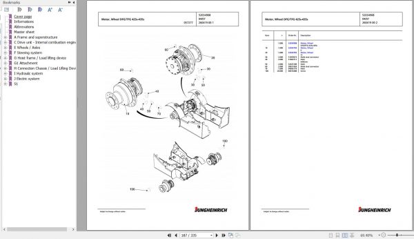 Jungheinrich Forklift TFG 430s GE115 330ZT Spare Parts Manual FN427223 2