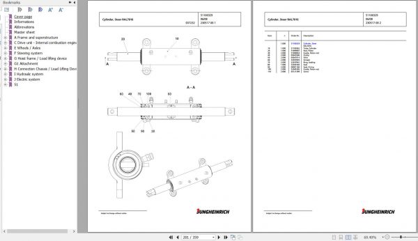 Jungheinrich Forklift TFG 435s GE100 430ZT Spare Parts Manual FN426821 2