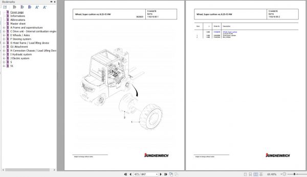 Jungheinrich Forklift TFG 540s GE115 450ZT Spare Parts Manual FN585503 2