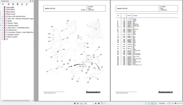 Jungheinrich Forklift TFG 550 GE240 555DZ Spare Parts Manual FN426949 2