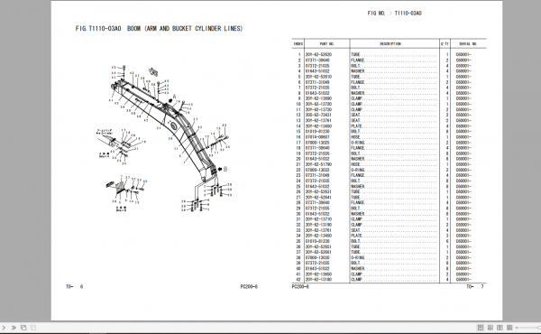 Komatsu Hydraulic Excavator PC200 8 PC200LC 8 SAA6D107E 1B WB Parts Book 4