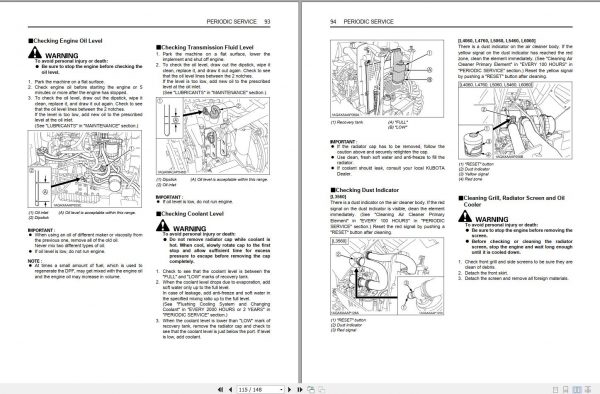 Kubota Tractor L3560 L4060 L4760 L5060 L5460 L6060 AGAXAAAP122A Operator Manual TD350 1958 2 2014 3