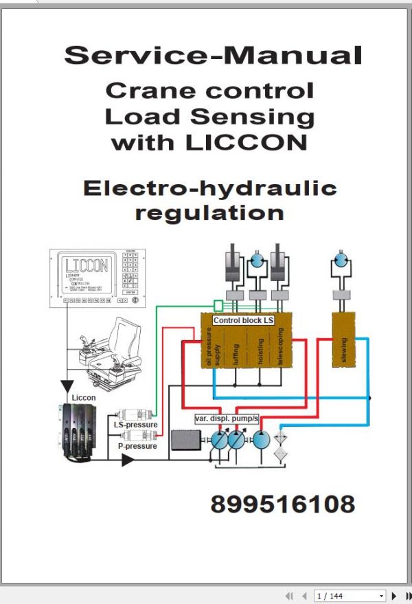 Liebherr Crane Control Load Sensing with LICCON Electro Hydraulic Regulation Service Manual 2004 1