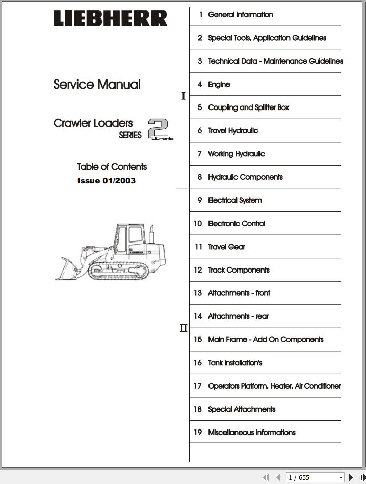Liebherr Crawler Loader Series 2 Litronic Service Manual TM1945 1