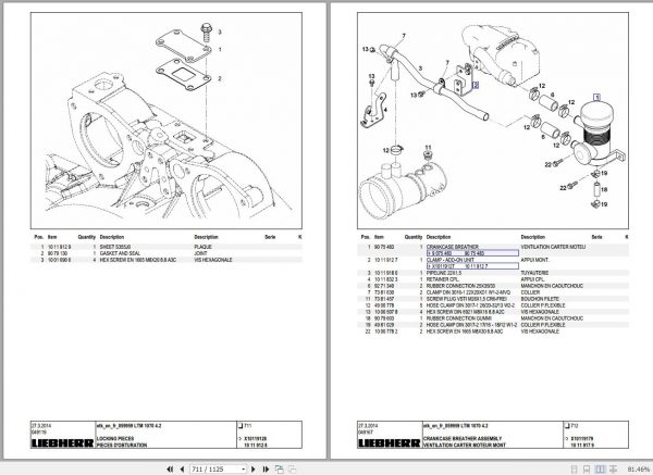 Liebherr Mobile Crane LTM1070 4.2 Spare Parts Catalogue 059959 2014 FR EN 3