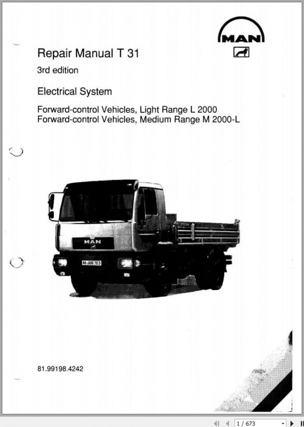 Man Truck T31 3rd Edition L2000 M2000 L Electrical System Repair Manual 81991984242 1