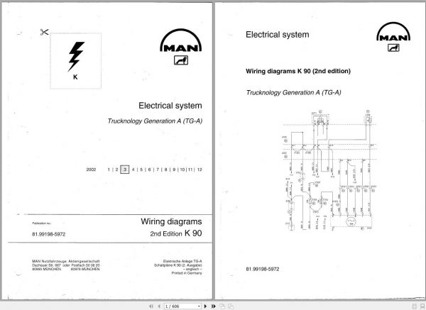 Man Truck Trucknology Generation A TGA K90 Electrical System Wiring Diagrams 8199198 5972 2002 1