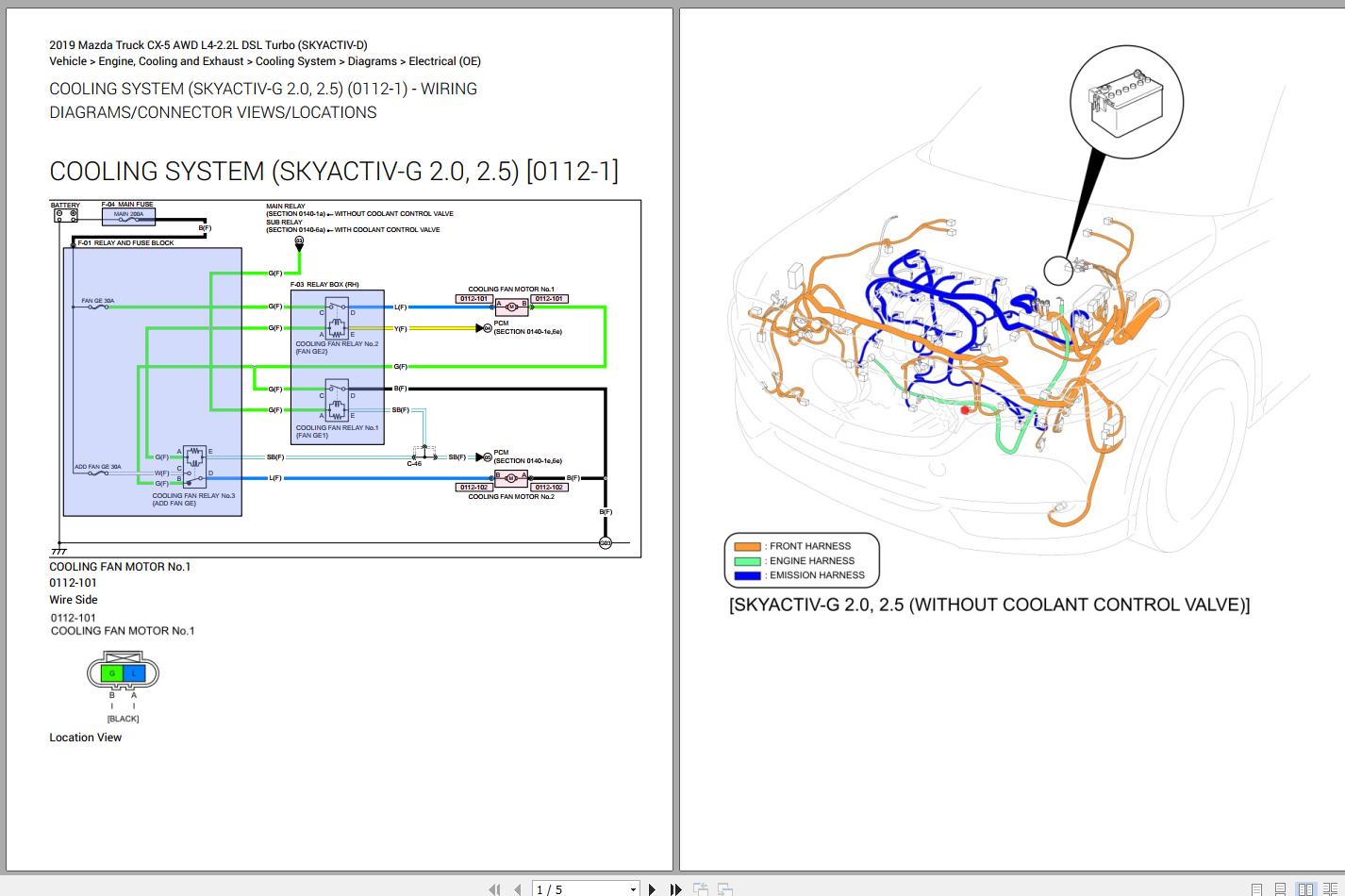Mazda Truck CX-5 AWD L4-2.2L DSL Turbo (SKYACTIV-D) Electrical Diagram