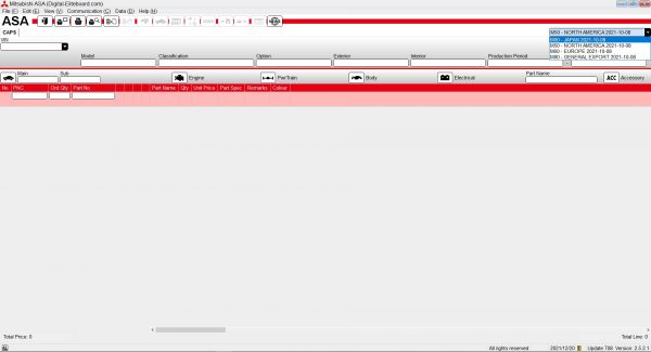 Mitsubishi ASA Europe G.Export USA Japan 10.2021 EPC Spare Parts Catalog New Interface 13