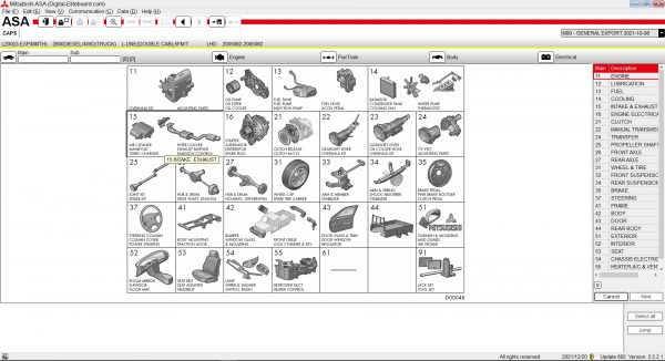 Mitsubishi ASA Europe G.Export USA Japan 10.2021 EPC Spare Parts Catalog New Interface 4