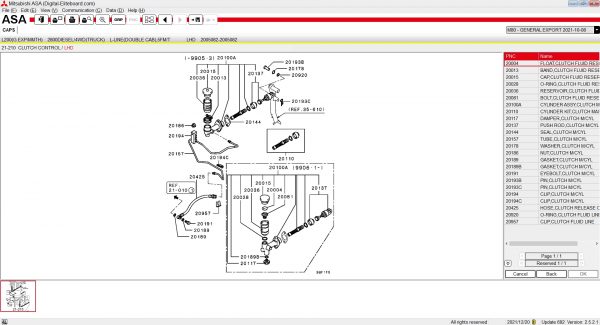 Mitsubishi ASA Europe G.Export USA Japan 10.2021 EPC Spare Parts Catalog New Interface 5