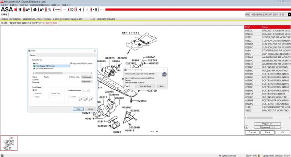 Mitsubishi ASA Europe G.Export USA Japan 10.2021 EPC Spare Parts Catalog New Interface 8