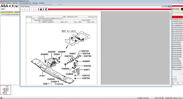 Mitsubishi ASA Europe G.Export USA Japan 10.2021 EPC Spare Parts Catalog New Interface 9