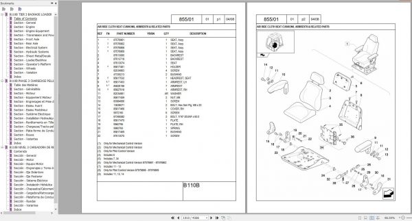 New Holland Backhoe Loader B110B Tier 3 Parts Catalog 87659792 NA 2008 3