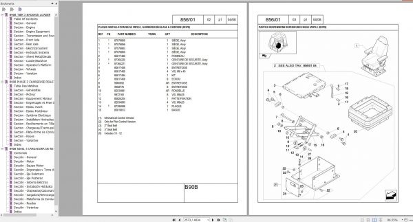 New Holland Backhoe Loader B90B Tier 3 Parts Catalog 87659786NA 2008 3