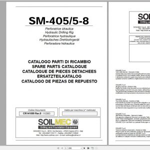 Soilmec Drilling Rig SM 405 8 Spare Parts Catalogue CR141009 Rev0 2003 1