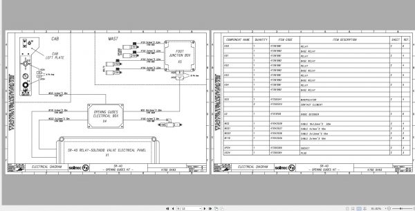 Soilmec Drilling Rig SR 40 Opening Guides Kit Electrical Schematic 47000493 2008 2