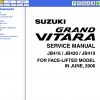 Suzuki Grand Vitara Humdary JB416 JB149D JB420 JB424 JB627 JB632 Service Manual 2008 EN FR DE SP HU 3