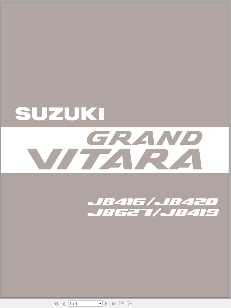 Suzuki Grand Vitara Japan JB416 JB420 JB627 JB419 Service Manual 2005 EN FR DE ES 1