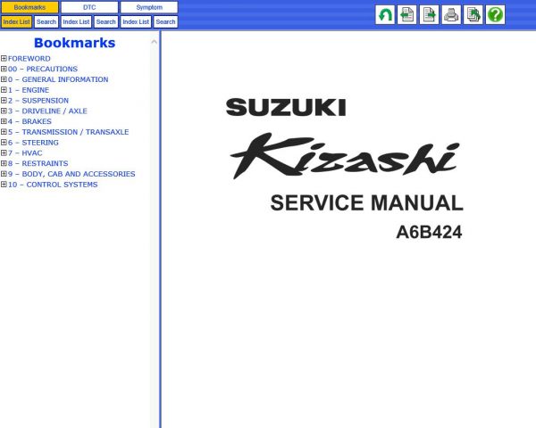 Suzuki Kizashi A6B424 Engine J24B Service Manual 2009 2