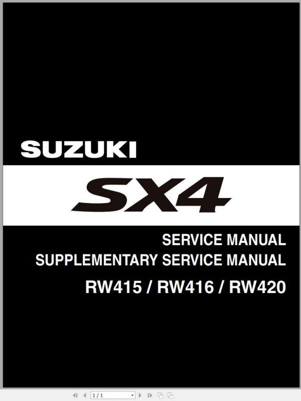 Suzuki SX4 Japan RW415 RW146 RW420 Service Manual 2007 EN FR DE ES 1