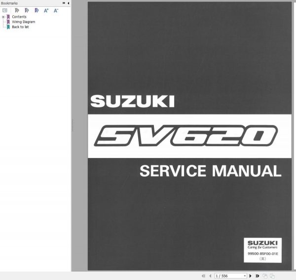 Suzuki Vitara I SV620 Service Manual 1996 EN FR DE ES 2