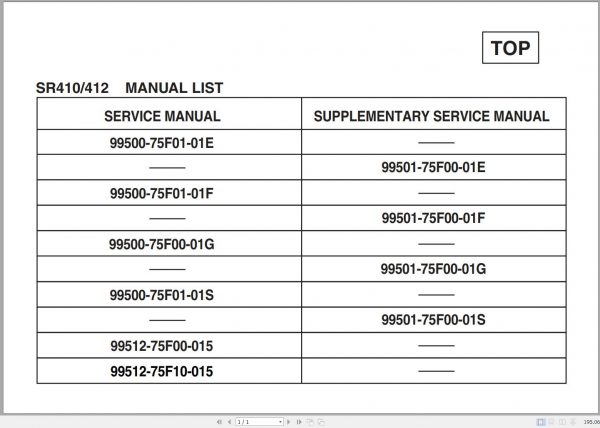 Suzuki Wagon R I SR410 SR412 Service Manual 1999 EN FR DE ES 1